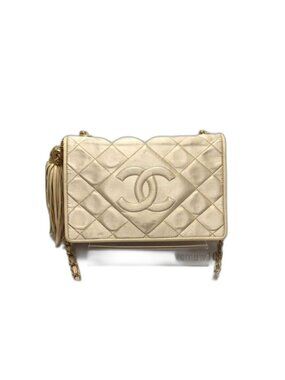 Chanel Quilted Satin Leather Chain Shoulder Bag